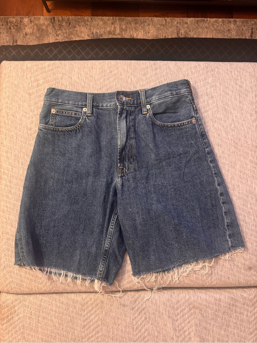Everlane Raw-Hem Blue Denim Jean Shorts